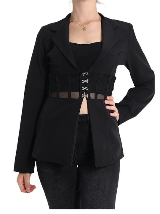 Remix Elegance Damen Blazer Schwarz