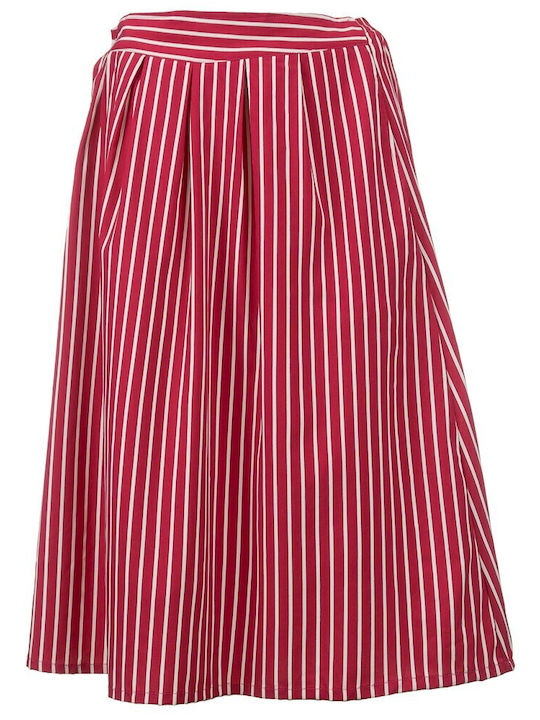 FantazyStores Fantazy Midi Skirt in Red color