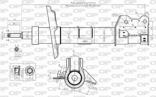 Open Parts Set Amortizoare 4buc pentru Fiat Panda