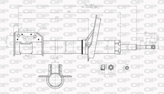 Open Parts Set Shock Absorbers 1pcs for Fiat Punto