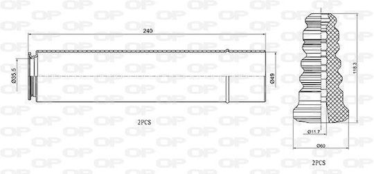 Open Parts Сет амортисьори 1бр за Ford Focus