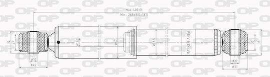 Open Parts Set Shock Absorbers 1pcs for Fiat Punto