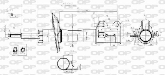 Open Parts Сет амортисьори 1бр за Opel Корса