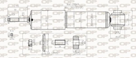 Open Parts Set Shock Absorbers 1pcs for Volkswagen Transporter
