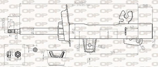Open Parts Set Amortizoare 1buc pentru Kia Mic Subaru Mic