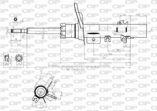 Open Parts Сет амортисьори 1бр за Peugeot 207