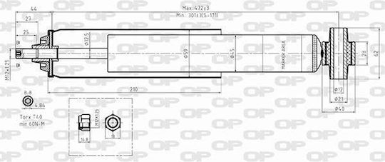 Open Parts Set Stoßdämpfer 4Stück für Peugeot 308