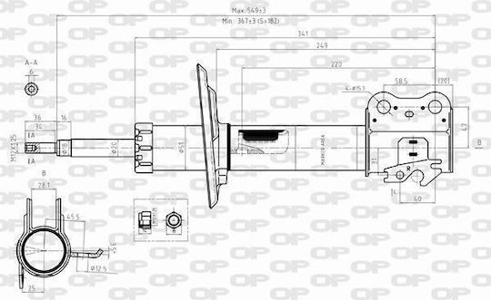Open Parts Set Amortizoare 1buc pentru Toyota Yaris Daihatsu Charade