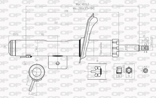 Open Parts Set Shock Absorbers 1pcs for Citroen Berlingo