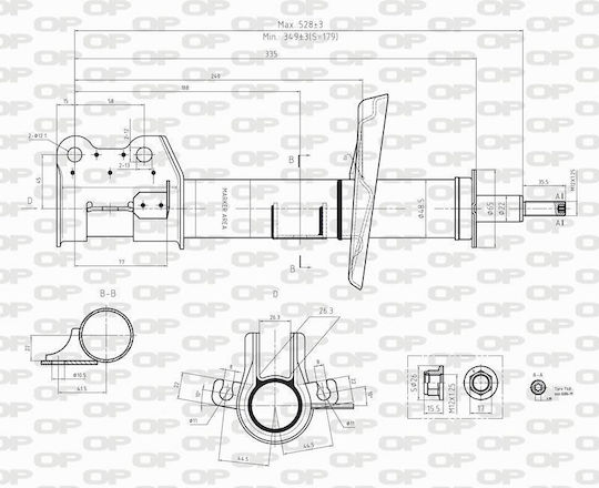 Open Parts Αμορτισέρ 1τμχ για Fiat Fiorino