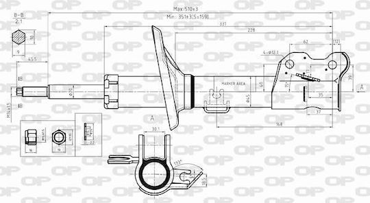 Open Parts Сет амортисьори 1бр за Шевролет Авео