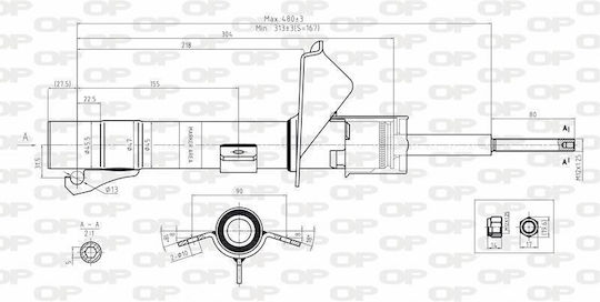Open Parts Αμορτισέρ 1τμχ για Ford Fiesta / Courier Mazda 121