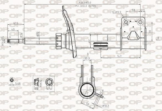Open Parts Set Shock Absorbers 1pcs for Citroen C4 Corvette C4
