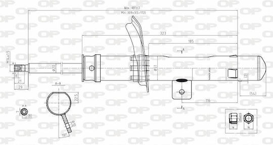 Open Parts Set Shock Absorbers 1pcs for Citroen Berlingo