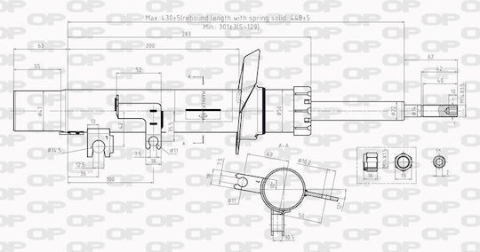 Open Parts Set Shock Absorbers 1pcs for Citroen C3 / C2 Corvette C3