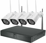 Kit Ολοκληρωμένο Σύστημα CCTV Wi-Fi με 4 Ασύρματες Κάμερες