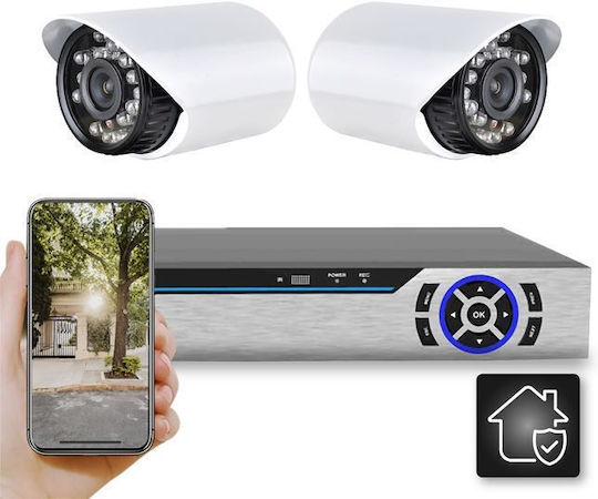 Surveillance System 10 Cameras Wireless Cameras Analog 1080p with Recorder DVR & Monitor