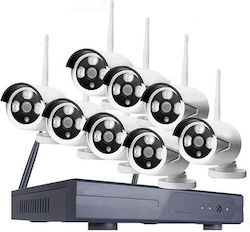 Hd Nvr Kit Jortan Ολοκληρωμένο Σύστημα CCTV Wi-Fi με 8 Ασύρματες Κάμερες