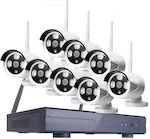 Hd Nvr Kit Jortan Integrated CCTV System Wi-Fi with 8 Wireless Cameras