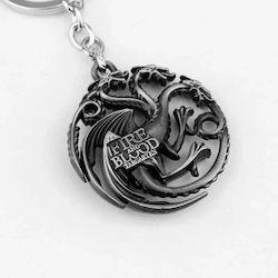 Targaryen Logo Game Of Thrones Keychain Silver Tone Molfs
