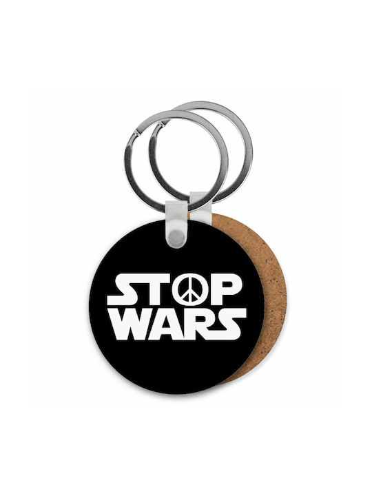 Keychain Wallet Stop Wars Wooden