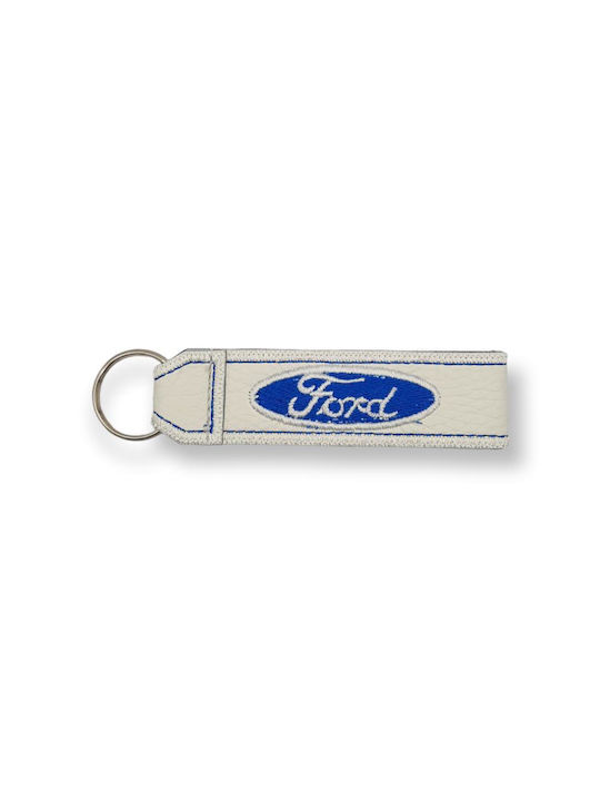 Keychain Leather White