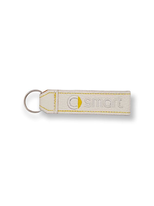 Keychain Smart Piele Alb