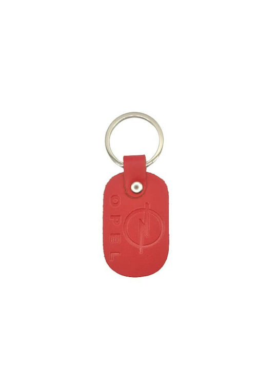 Handmade Keychain Leather Red