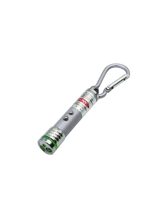 Keychain Plastic cu LED Argintiu