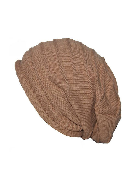 Beanie Unisex Σκούφος Πλεκτός σε Καφέ χρώμα