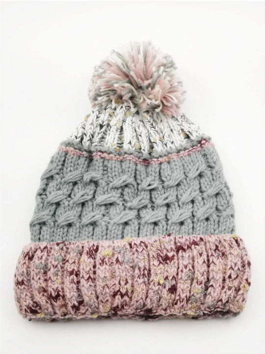 Pom Pom Beanie Γυναικείος Σκούφος Πλεκτός