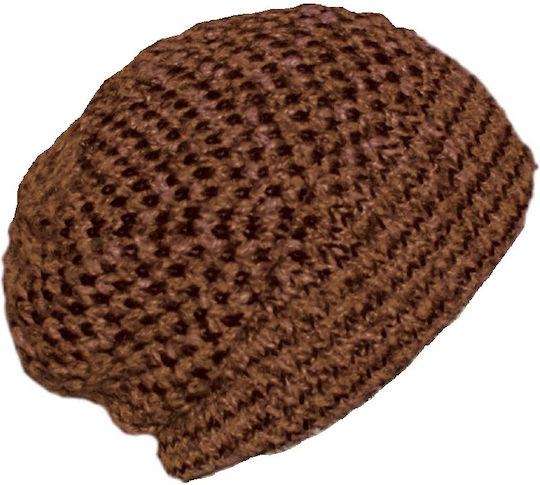 Knitted Beanie Cap Brown