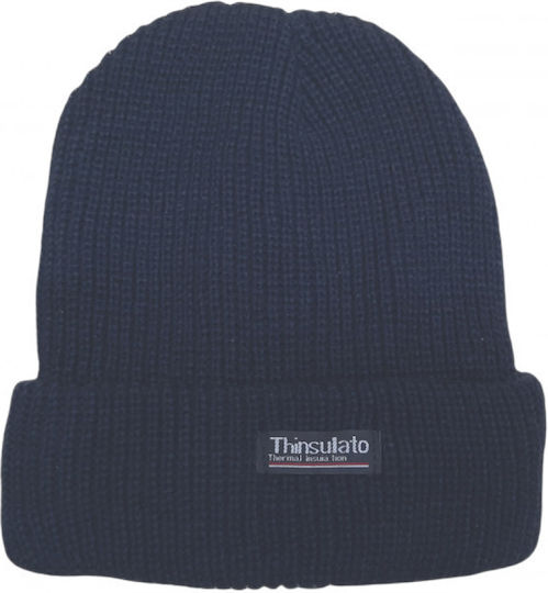 Beanie Männer Beanie Gestrickt in Marineblau Farbe