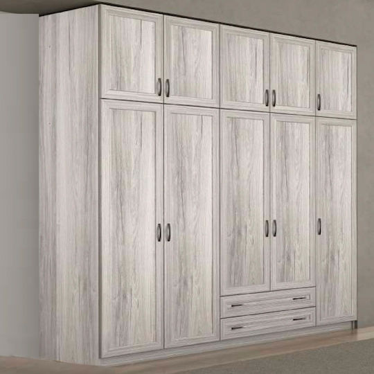 Πεντάφυλλη Ντουλάπα με Πατάρι 252x60x233cm Πεντάφυλλη Ντουλάπα με Πατάρι 252x60x233cm