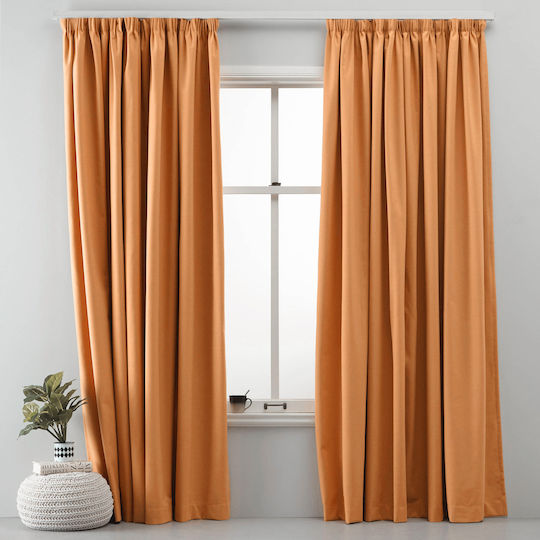 Saray Home Κουρτίνα με Τρέσα Πορτοκαλί 140x280εκ.