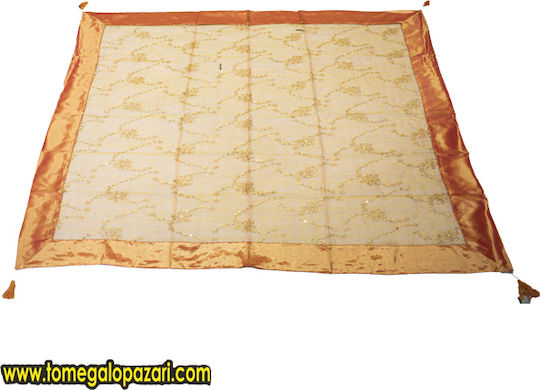 To megalo pazari Checkered Orange 140x140cm