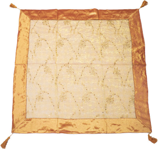 To megalo pazari Kariert Orange 90x90cm