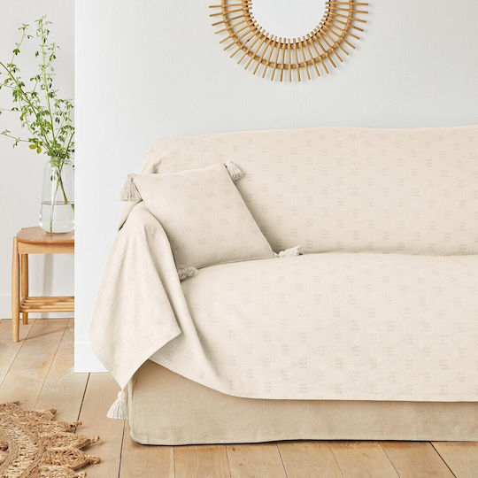 La Redoute Interieurs Sesselüberwurf Jacquard 150x150cm Beige