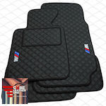 Set of Front and Rear Mats 4pcs from Leatherette for BMW E36 Black