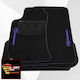 Subaru Forester 2002-2008 Πατακια Μοκετα Sport Line Μαυρο Me Μπλε Ραφη Μπλε Κεντημα Subaru Σετ 4τμχ