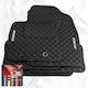 Toyota Auris 2012-2018 Technoleather Cube Negru cu Broderie Albă Set Auris de 4 Bucăți