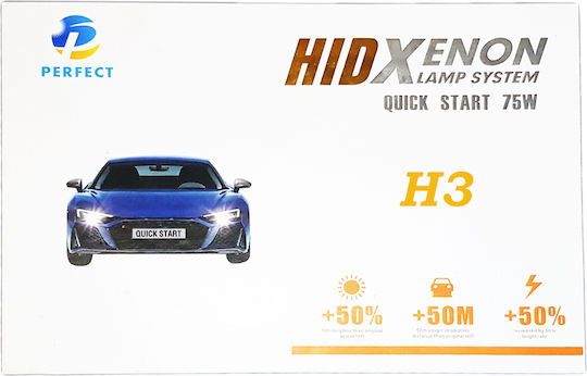 Xenon Set de Iluminare H.i.d H3 Can bus 75W 12V 6000K Alb rece