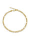 Goldjewels Figaro Chain Hand made of Steel Gold-plated Thin Thickness 3mm and Length 17cm