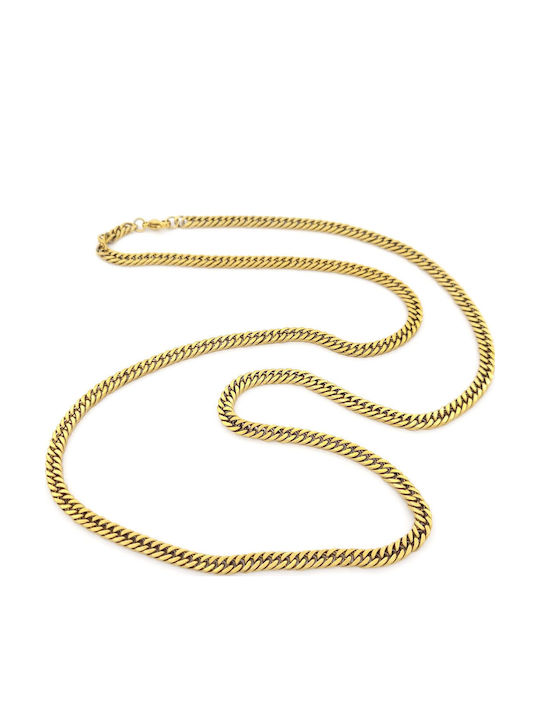 Chain Neck made of Steel Gold-plated Length 70cm