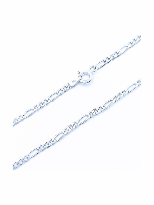 PS Silver Ασημένια Αλυσίδα Χειρός Λεπτή Πάχους 2.65mm και Μήκους 21cm