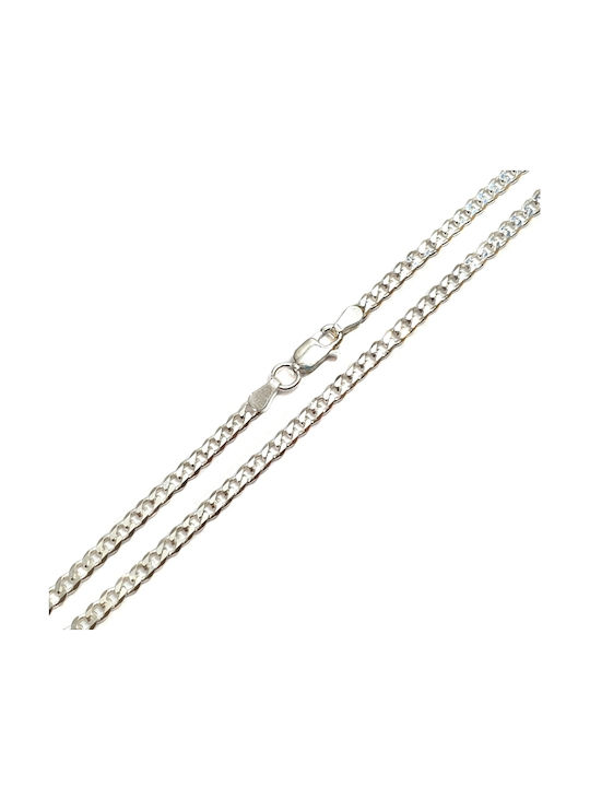 Silver Chain Neck Thin Thickness 3mm and Length 55cm