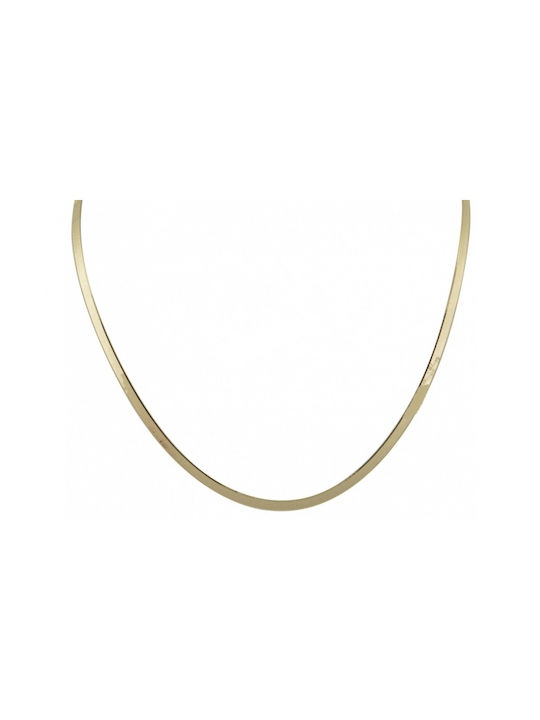 Gold Chain Neck Snake 14K Thin Thickness 5mm