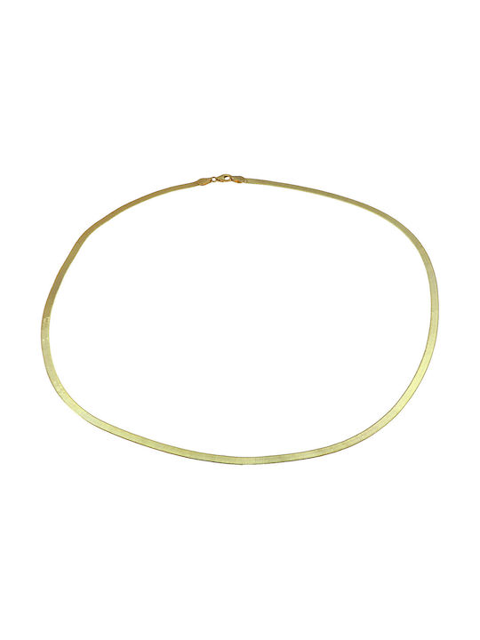 Goldene Kette Nacken Schlange 14K mit einer Länge von 42cm