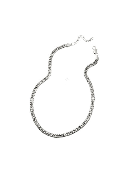 Unisex Stainless Steel Neck Chain White 56cm