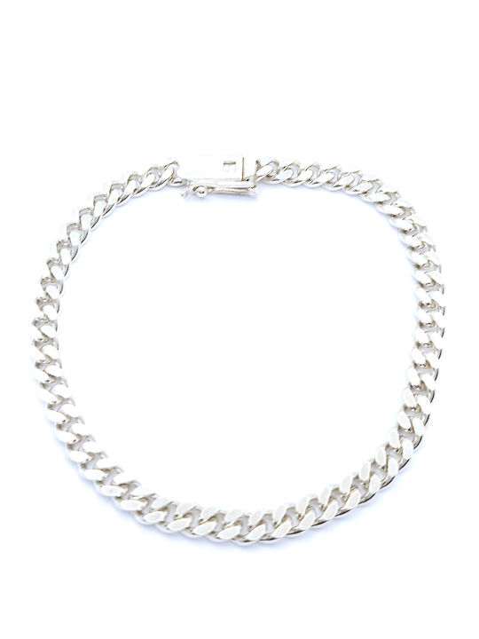 PS Silver Ασημένια Αλυσίδα Χειρός Φαρδιά Πάχους 6.1mm και Μήκους 18.8cm
